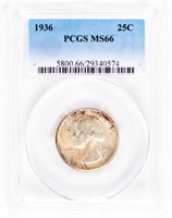 Coin 1936 Washington Quarter PCGS MS66