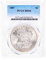 Coin 1887 Morgan Silver Dollar PCGS MS64