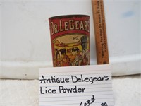 Antique DeLegears Lice Powder