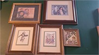 Lot of 5 Indian Framed Prints