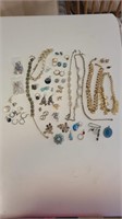 Lot of costume jewelry and parts