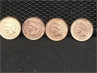 4 AU Indian Head Pennies
