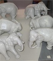 6 piece Porcelain Elephant Set