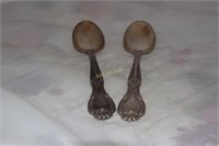 2 Large sterling silver serving spoons- 153g