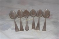 5 Teaspoons, 1 jelly spoon, Sterling Silver- 119