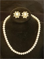 Vintage Coro Pearl Necklace & Earrings
