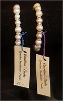 Two (2) Pearl w/Rhinestone Bracelets