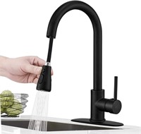 High-Arc Single Handle Kitchen Sink Faucet w Spray