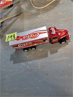 Tin Coca Cola truck 11" long