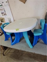 Child table & 2 chairs (plastic)
