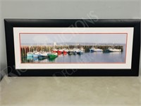 framed print-  fishing boats, 19.5" x 45"