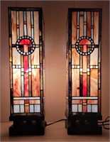 2 Table Lamps - Stain Glass Style - Resin/Plastic?