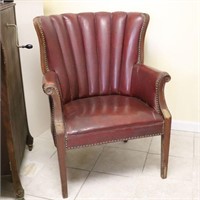 Red Leather Wingback Chair