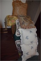 Stack of decorative pillows- approximately 19
