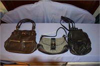 3 purses- Coach, Nine West, Chatham