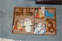 2 Tray lots of Asian figures to include Foo dogs