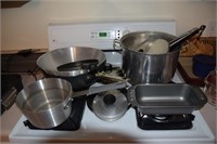 Pots and pans- including wok on top of stove