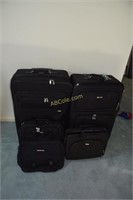 2 Large and 3 small pieces of luggage- American