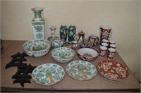 Box Lot to Include Gold Imari Japanese Green