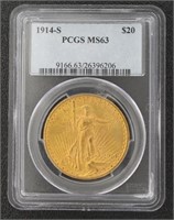 1914-S MS63 St. Gaudens $20.00 Gold Double Eagle