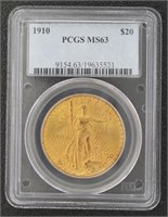 1910 MS63 St. Gaudens $20.00 Gold Double Eagle