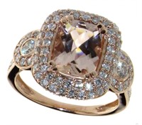 14kt Rose Gold 2.97 ct Morganite & Diamond Ring