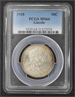 1918 MS64 Lincoln Silver Commemorative Half