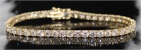 14k Gold Brilliant 8.64 ct Diamond Tennis Bracelet
