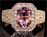 14kt Rose Gold 2.17 ct Tourmaline & Diamond Ring