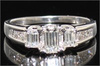 18kt Gold Emerald Cut 1.00 ct Diamond Ring