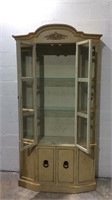 Yellow Painted Wooden China Cabinet K13A