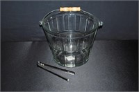Vintage Glass Ice Bucket 7"h