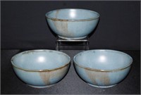 3 RARE Colour Blue Mountain Pottery Bowls