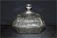 Early Pressed Glass Lidded Low Cmpote Dish