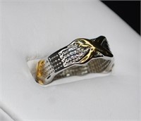 .925 & Gold Plated Ring Size 8