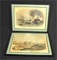 PAIR OF FRAMED HARPERS WEEKLY DATED JAN 31ST,1863