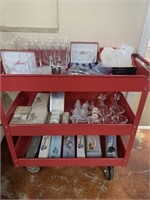 Estate Lot 3 shelves includes Crystal, Silverplate