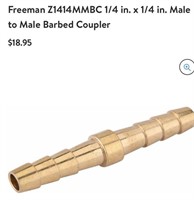 1/4" x 1/4" Male to Male Brass Barbed Coupler