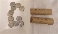 (2) ROLLS OF CANADIAN NICKELS, (13) CANADIAN....