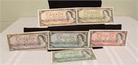 CANADIAN CURRENCY, ALL MARKED 1954 OTTAWA....