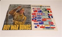 VINTAGE POSTERS-1942 "THE UNITED NATIONS FIGHT FOR