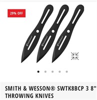 SMITH & WESSON® SWTK8BCP 3 8" THROWING KNIVES