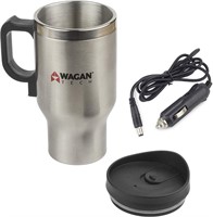 Wagan 12V Stainless Steel 16 oz Heated Travel Mug
