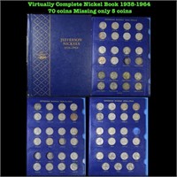 Virtually Complete Nickel Book 1938-1964 70 coins