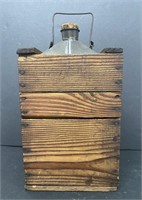 Vintage Wooden Box With A Tin Can Enclosed, Corked