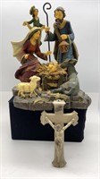 Nativity Scene & Cross
