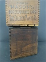 (2) Wooden Boxes/Crates W.Baker & Co. Choc. Box