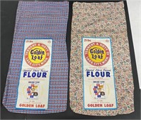 (2) Vintage Cloth Golden Loaf Flour Sacks