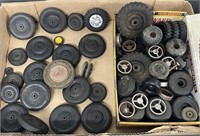 large variety of toy car/truck tires and parts