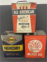 (3) Oil Cans All-American, Sunoco, Eastern States